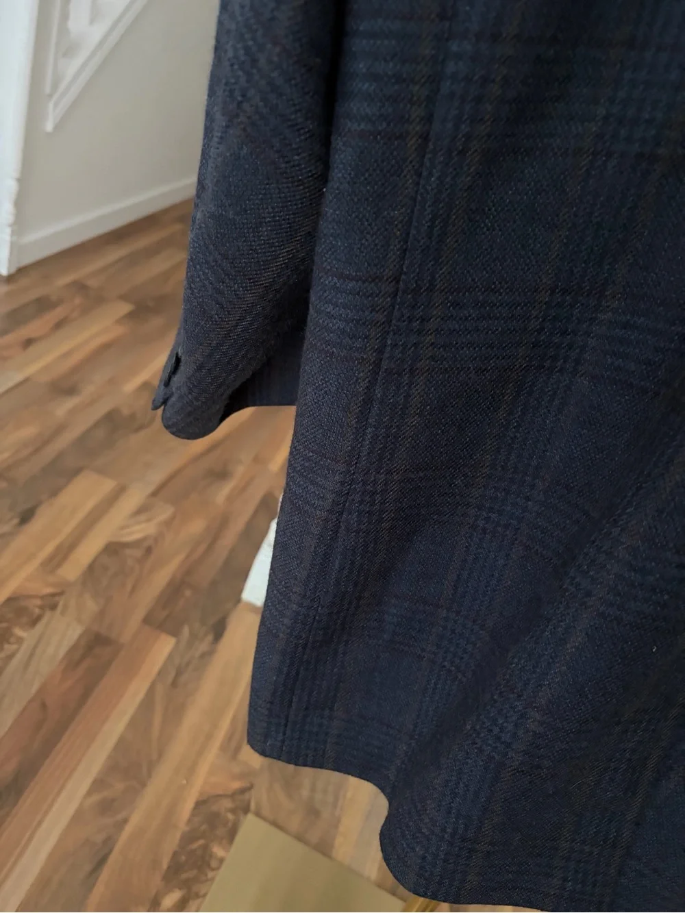 Vintage Navy Plaid Satin-Lined Blazer Sports Jacket Christian Brooks Label